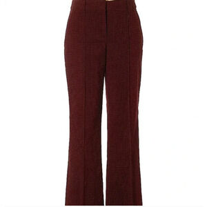 ALC Micro Dot Trousers 2 Pants Burgundy Red Boot Cut Academia Career A.L.C. Prep